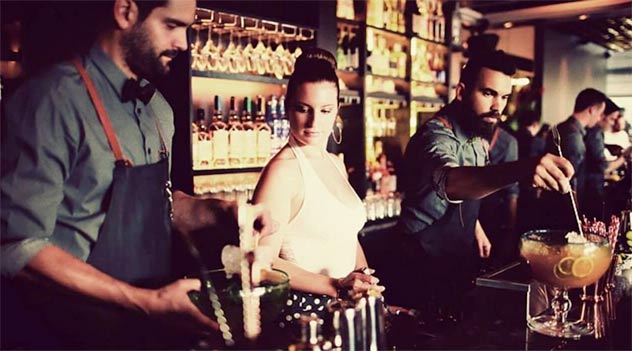 bartenders working